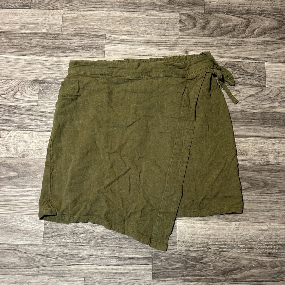 Olive Green Wrap Skirt